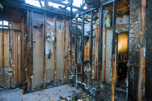 Professional Emergency Fire Damage Restoration technician working in Clarksville, MD